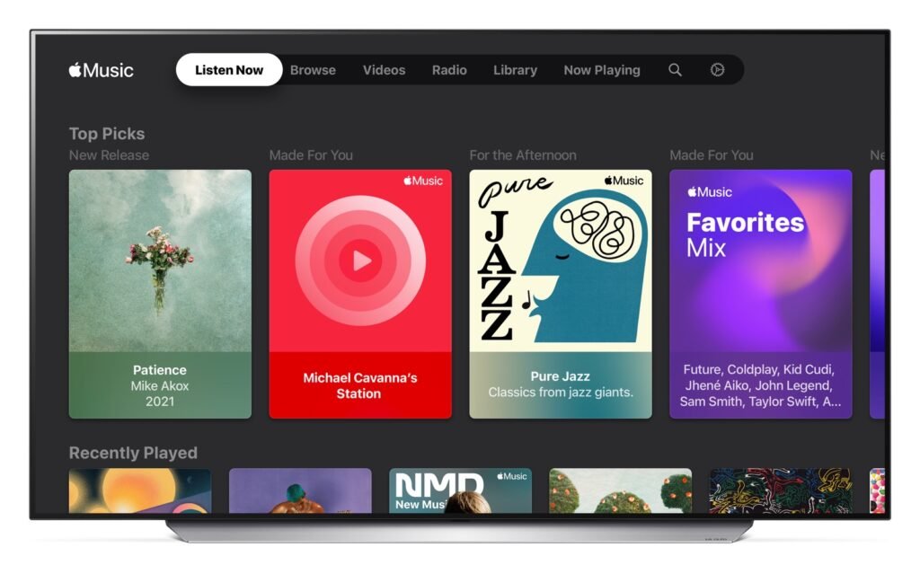 LG Apple Music displayer