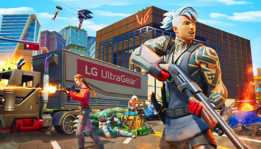 LG UltraGear Fortnite displayer