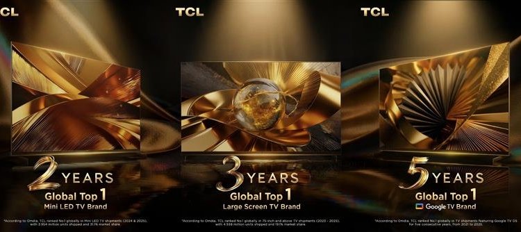 Η TCL επεκτείνει την ηγετική της θέση παγκοσμίως στην αγορά τηλεοράσεων για 5η συνεχή χρονιά